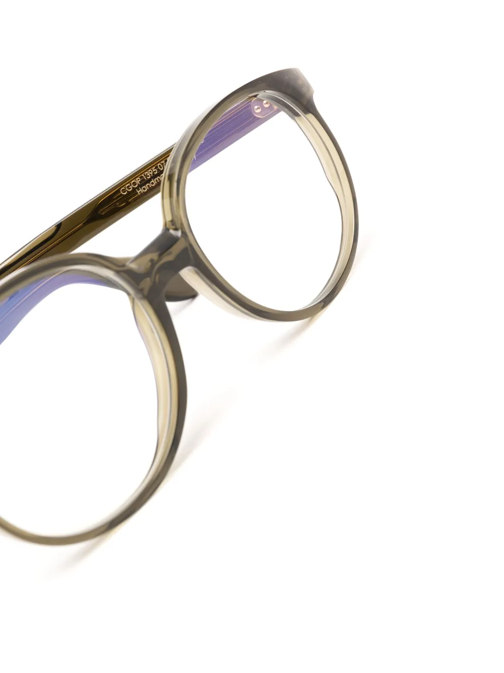  Cutler & Gross Translucent-design Round-frame Glasses - Green 