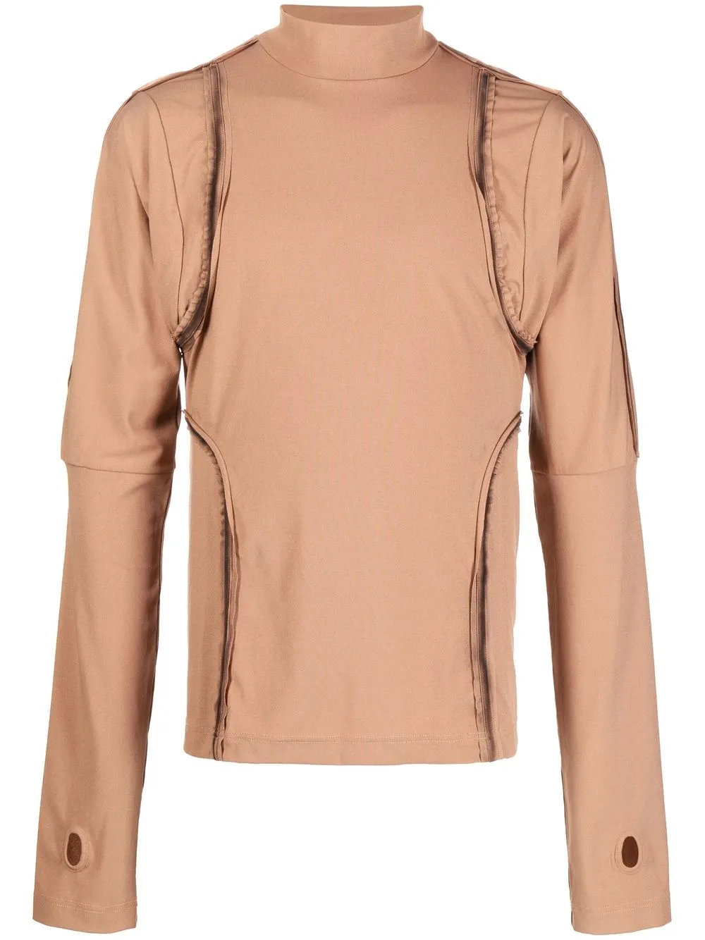 

PRONOUNCE roll-neck slim-fit knitted top - Brown