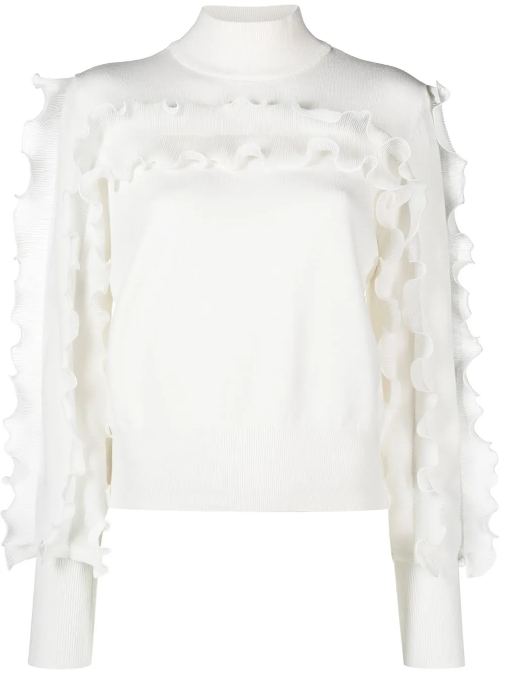 

TWINSET ruffled high-neck jumper - White