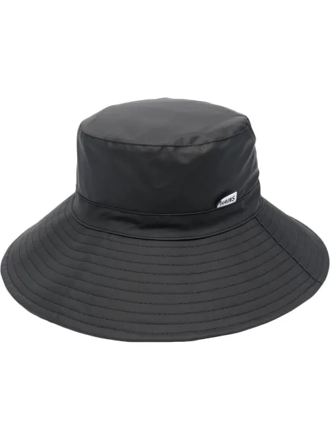 Rains logo-patch wide-brim bucket hat