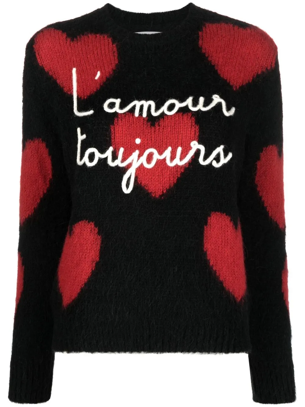 

MC2 Saint Barth L'Amour Toujour-embroidered jumper - Black