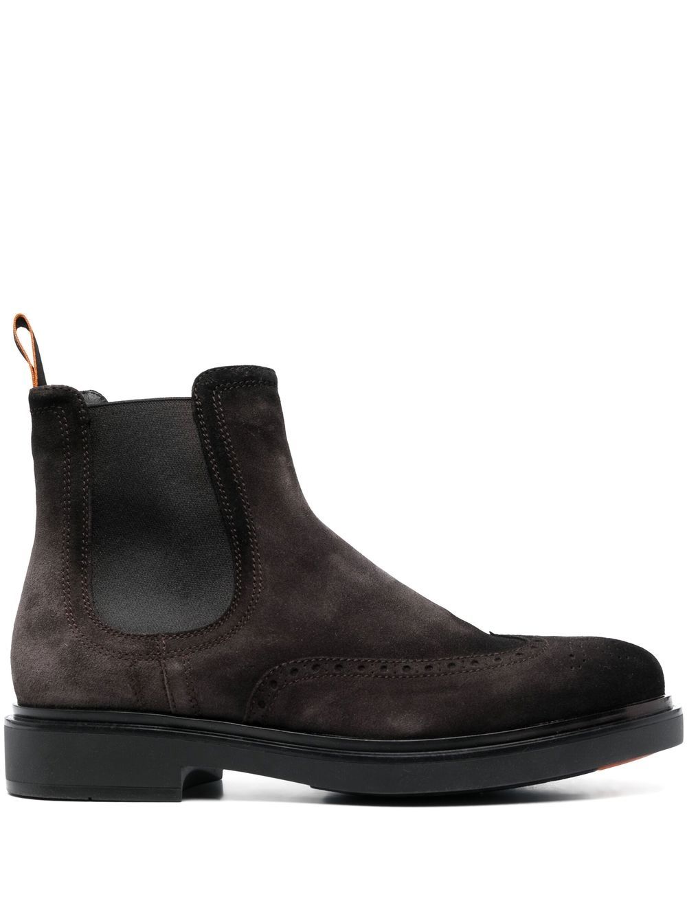 Santoni Simone Suede Chelsea Boots In Brown | ModeSens