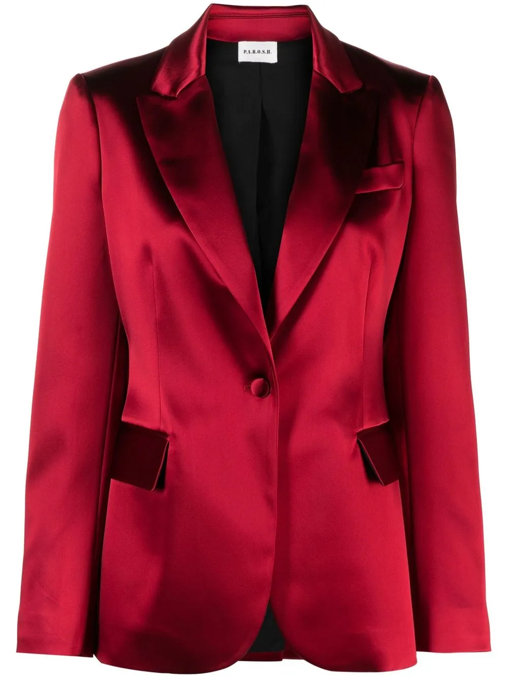 

P.A.R.O.S.H. single-breasted satin blazer - Red