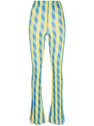 Sunnei ストライプ チェック スリムパンツ | ブルー | FARFETCH JP