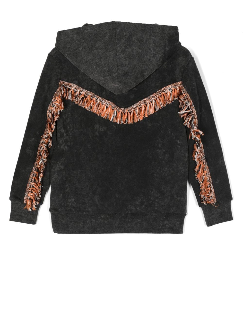 Shop Marcelo Burlon County Of Milan Graphic-print Fringe Hoodie In Black