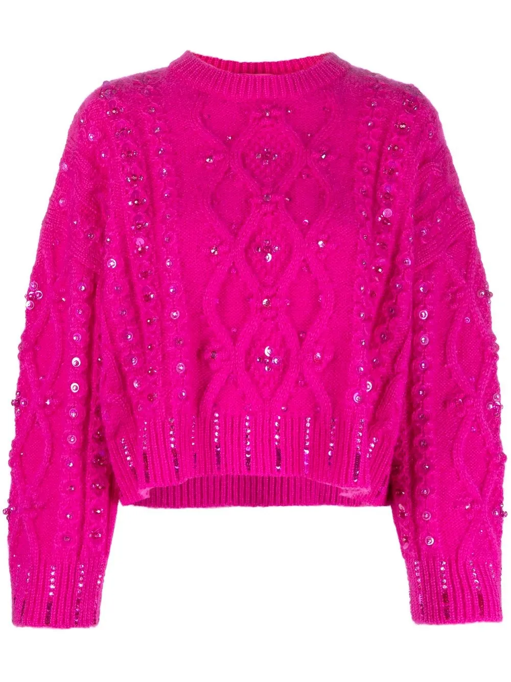 

Valentino sequined cable-knit jumper - Pink