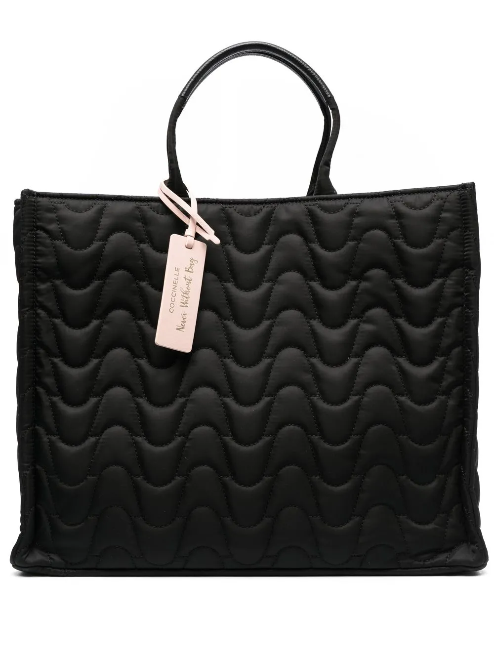 

Coccinelle quilted satin tote bag - Black