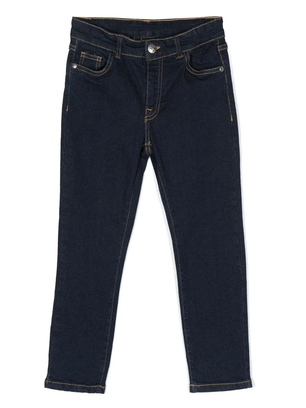 

John Richmond Junior logo-print straight-leg jeans - Blue