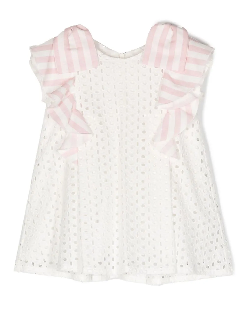 Lapin House Kids' Broderie Anglais Mini Dress In White