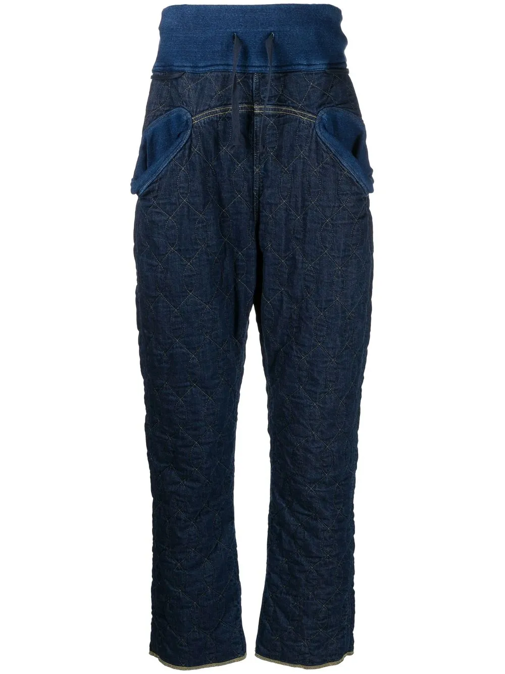 

Kapital quilted denim drop-crotch trousers - Blue