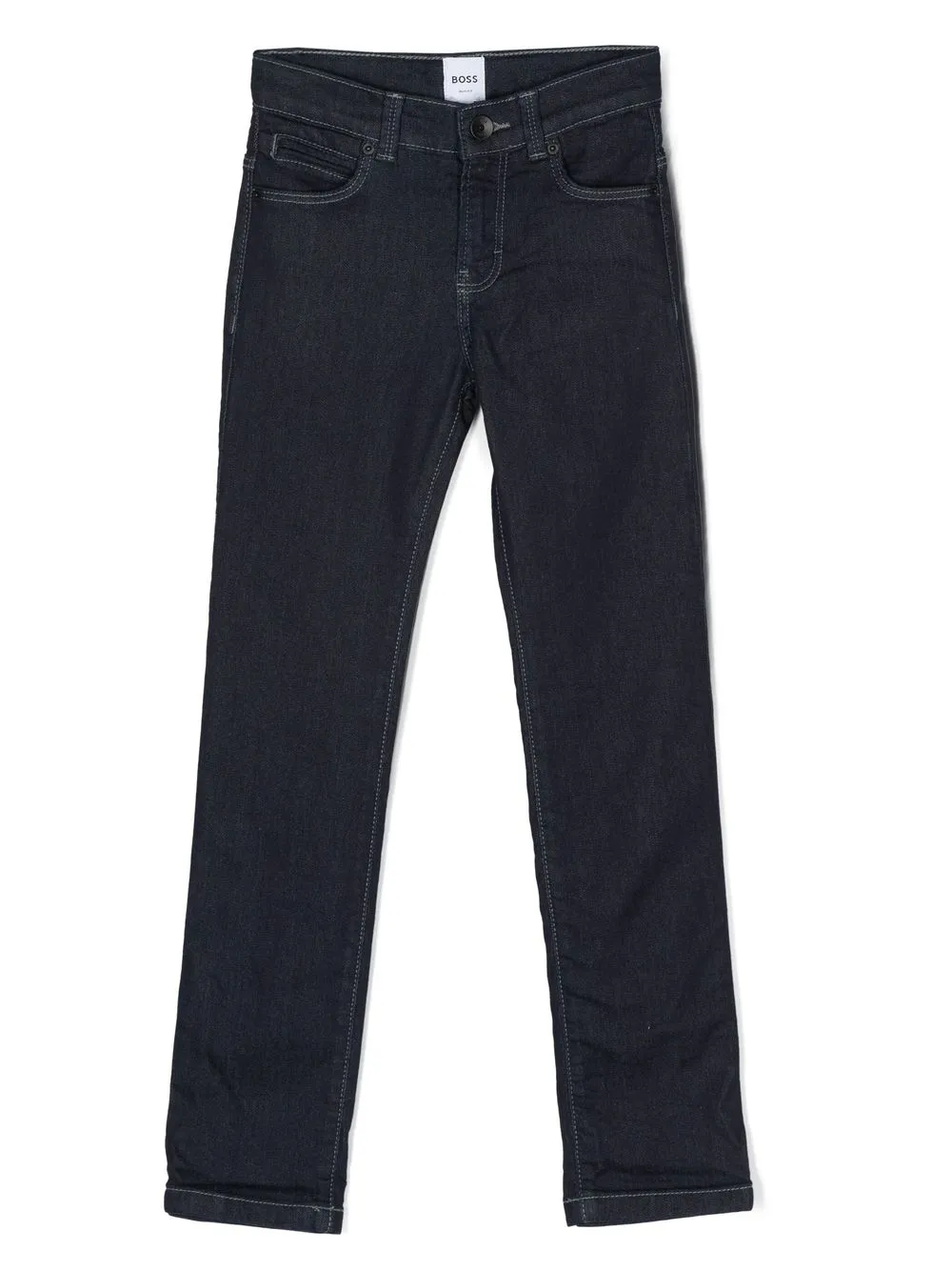 

BOSS Kidswear logo-patch straight-leg jeans - Blue