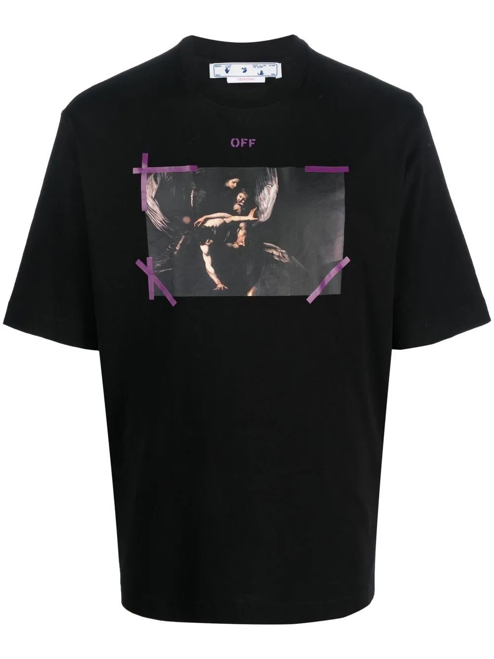 Off-white Graphic Print Cottno T-shirt In Black Orchid