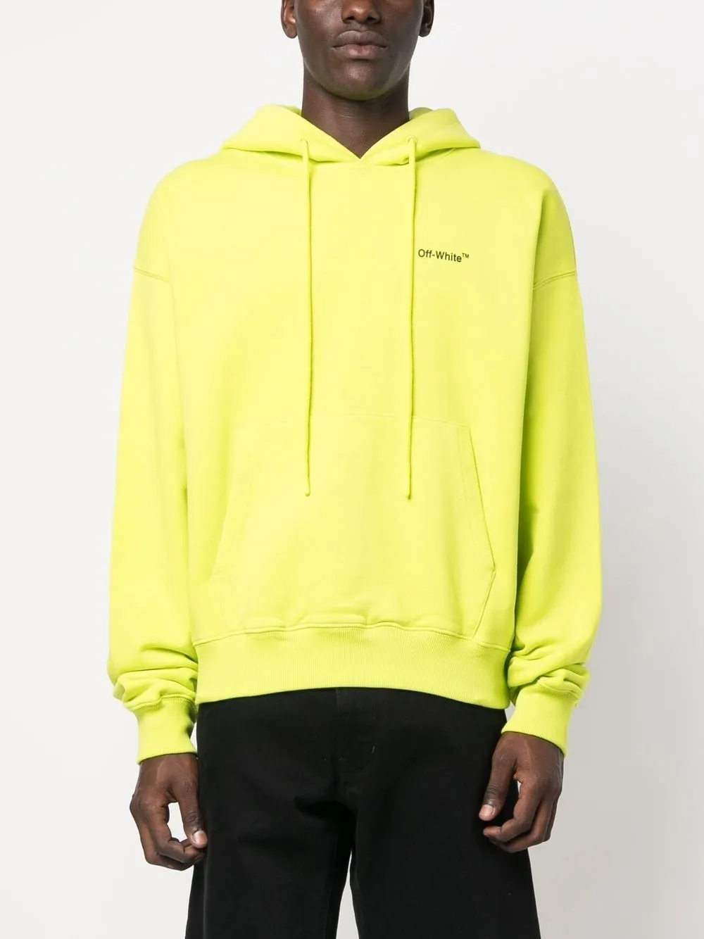 Off-white Oversize Caravaggio Arrows Graphic Hoodie In Yellow