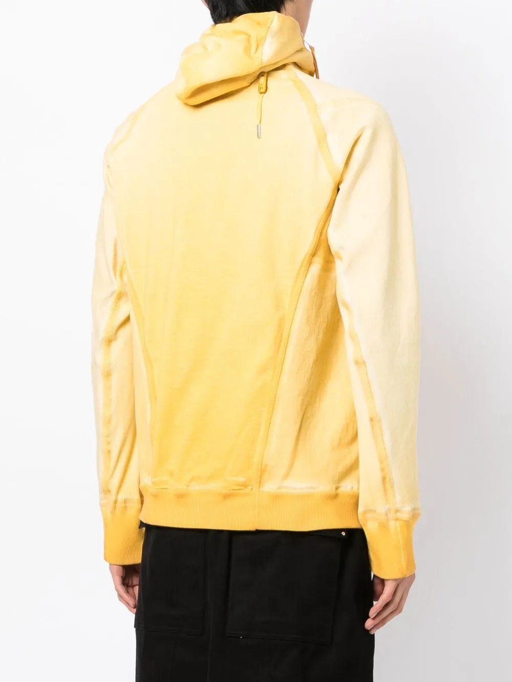 Shop 11 By Boris Bidjan Saberi Off-centre Zip-fastening Hoodie In Yellow