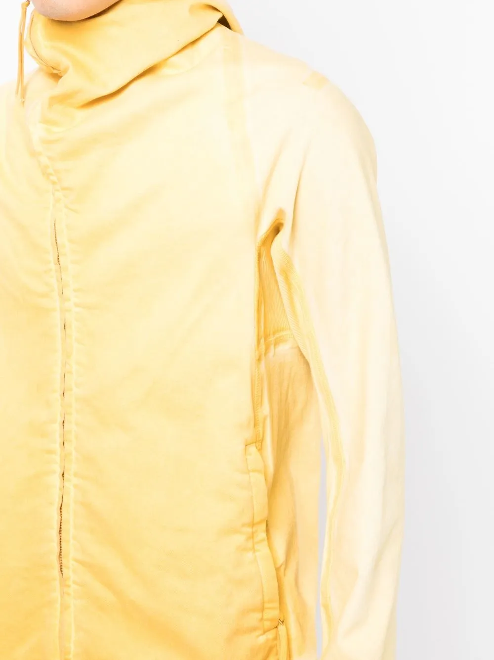 Shop 11 By Boris Bidjan Saberi Off-centre Zip-fastening Hoodie In Yellow