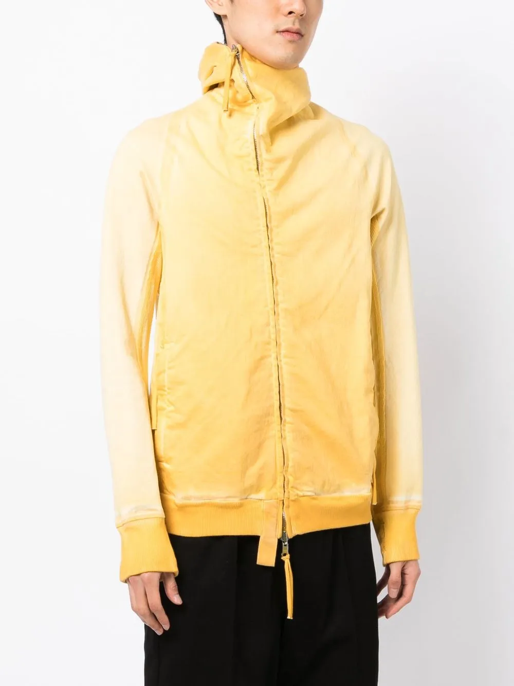 Shop 11 By Boris Bidjan Saberi Off-centre Zip-fastening Hoodie In Yellow