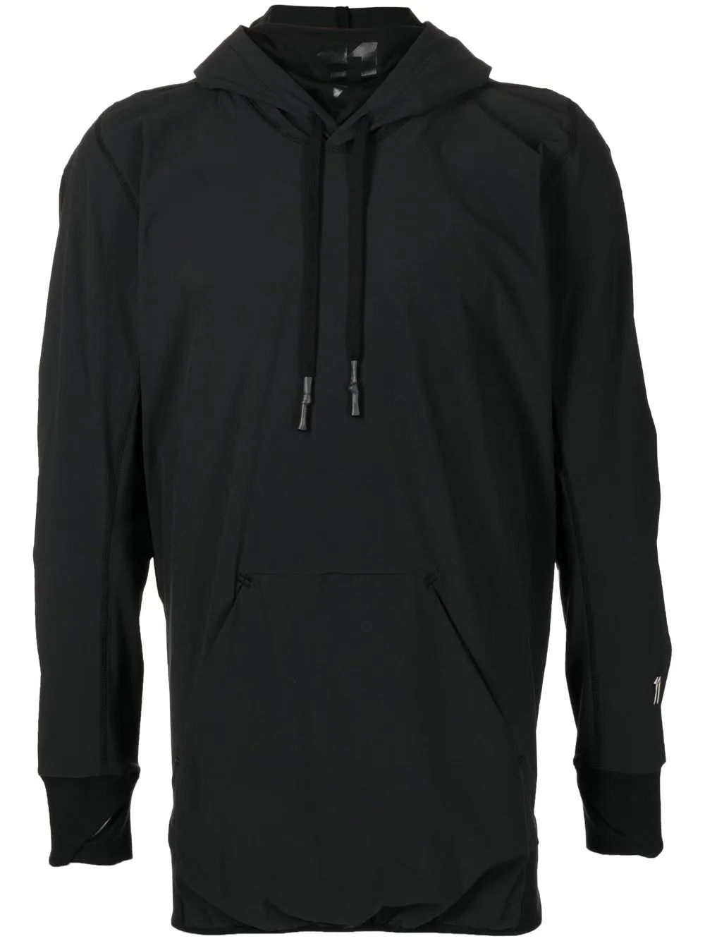 

11 By Boris Bidjan Saberi logo print slim cotton hoodie - Black