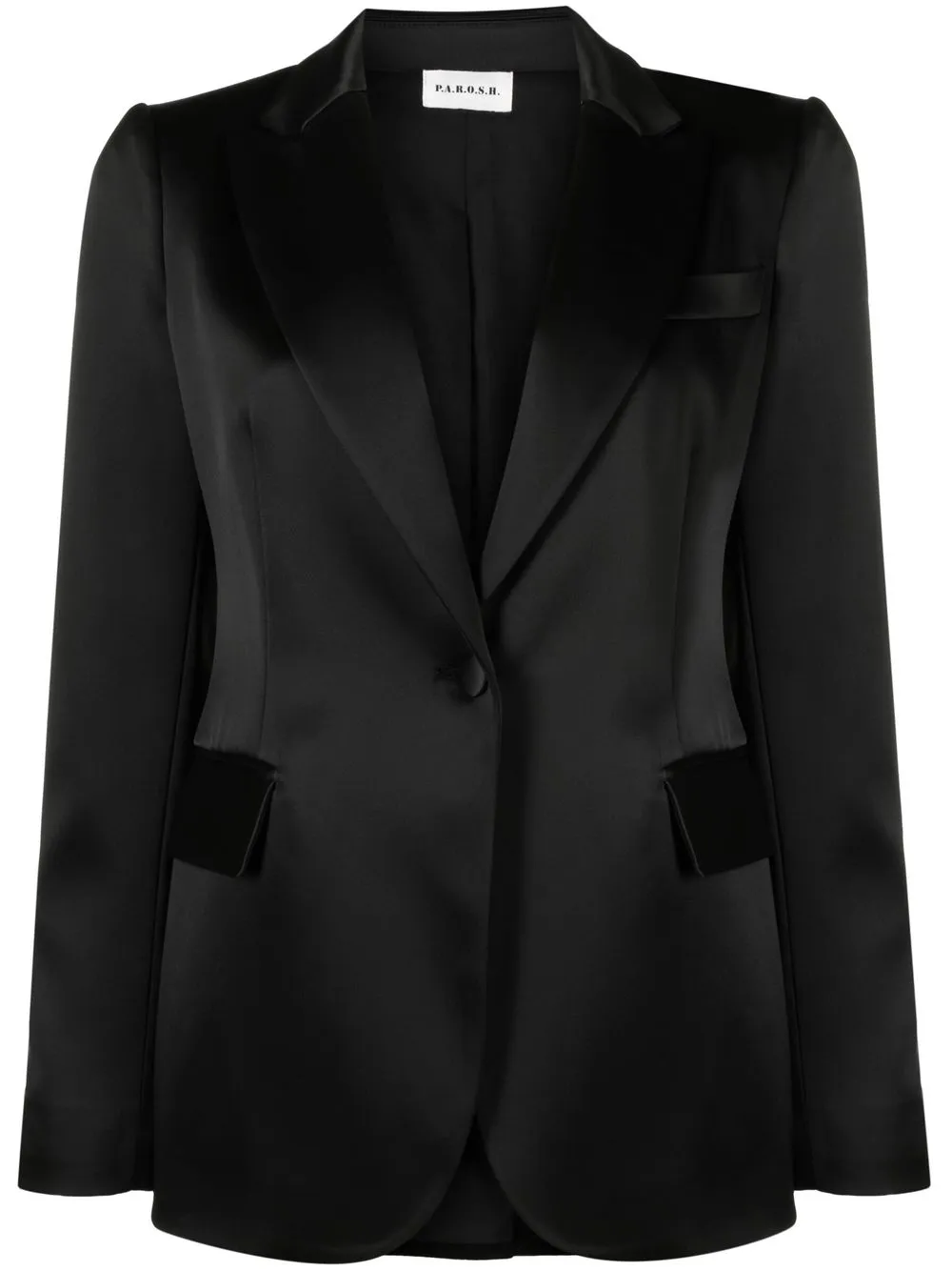 

P.A.R.O.S.H. single-breasted satin blazer - Black