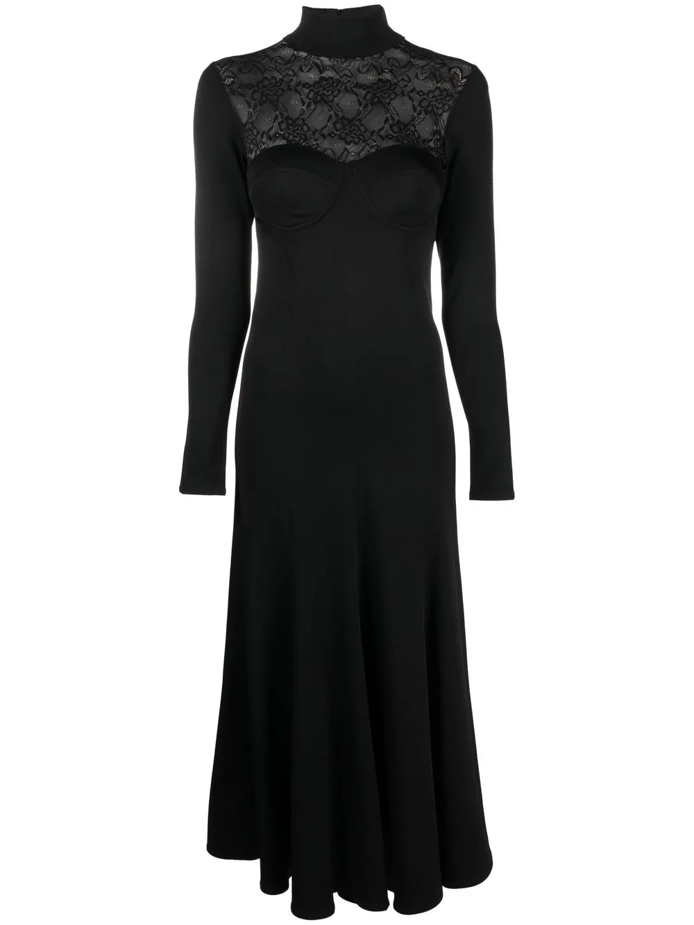 

Faith Connexion lace-detail long-sleeve midi dress - Black
