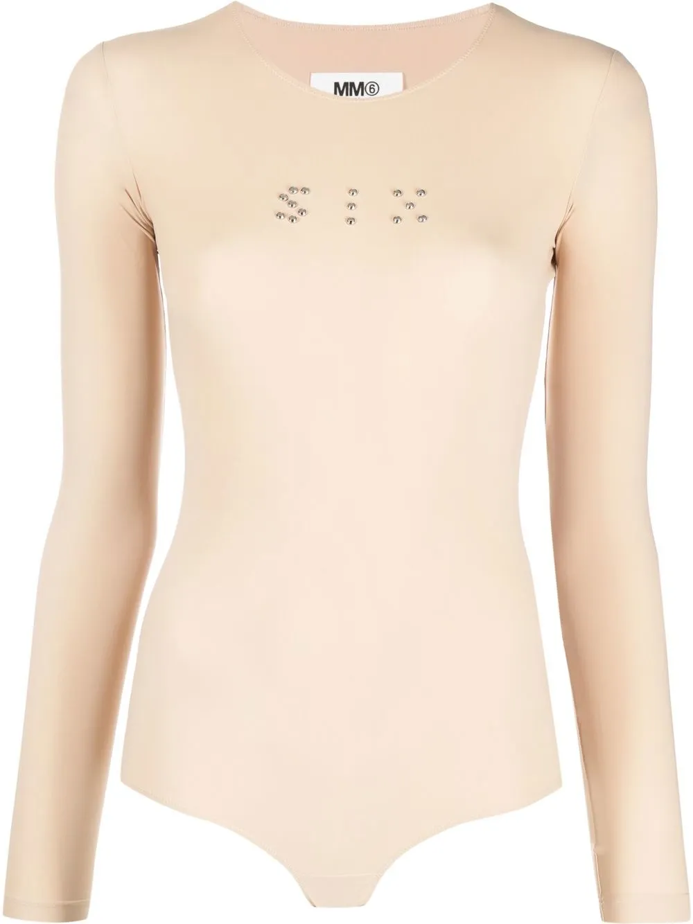 

MM6 Maison Margiela stud-embellished long-sleeved body - Neutrals