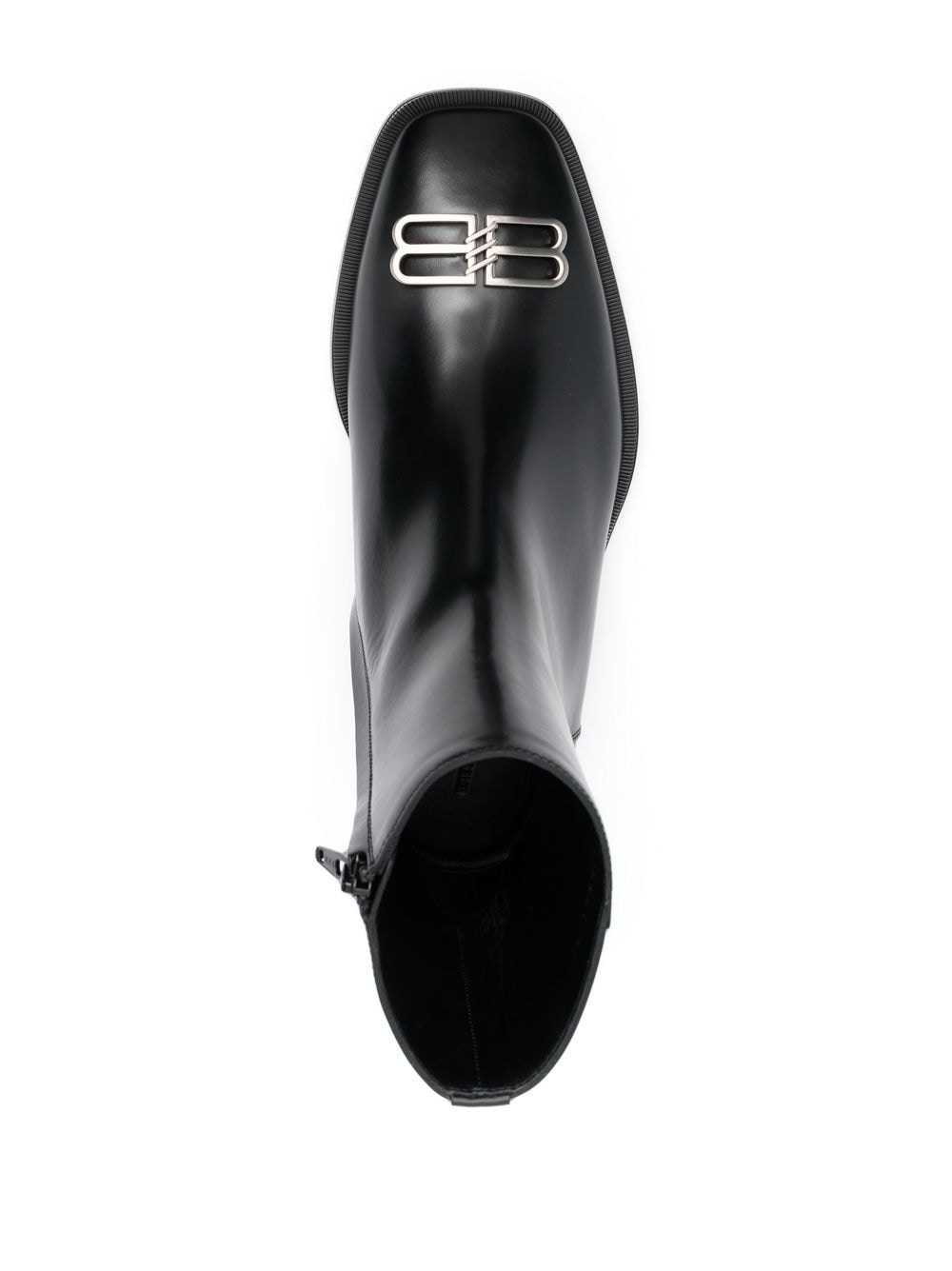 Shop Balenciaga Rim Bb Icon Leather Ankle Boots In Black