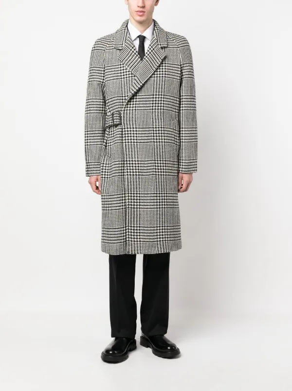 Houndstooth belted outlet coat