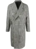 Tagliatore houndstooth-pattern belted coat - Black