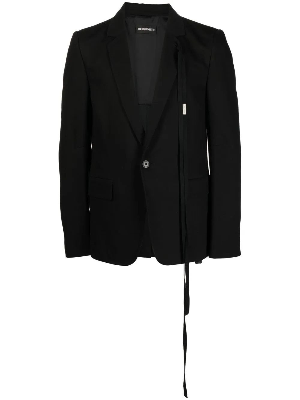 

Ann Demeulemeester single-breasted strap-detail blazer - Black