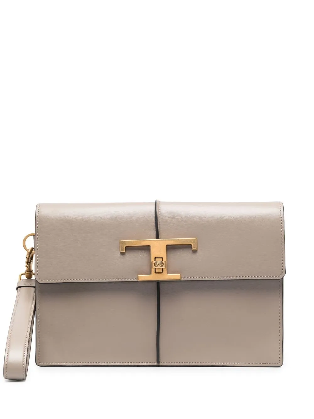 

Tod's logo-plaque clutch bag - Grey