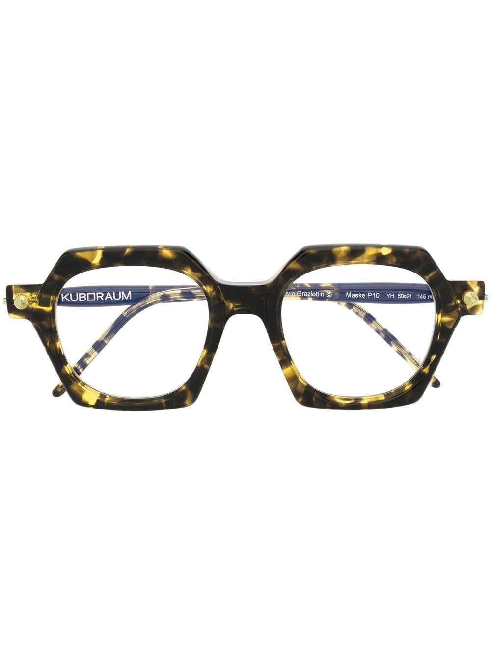 Kuboraum Tortoiseshell-effect Square-frame Glasses