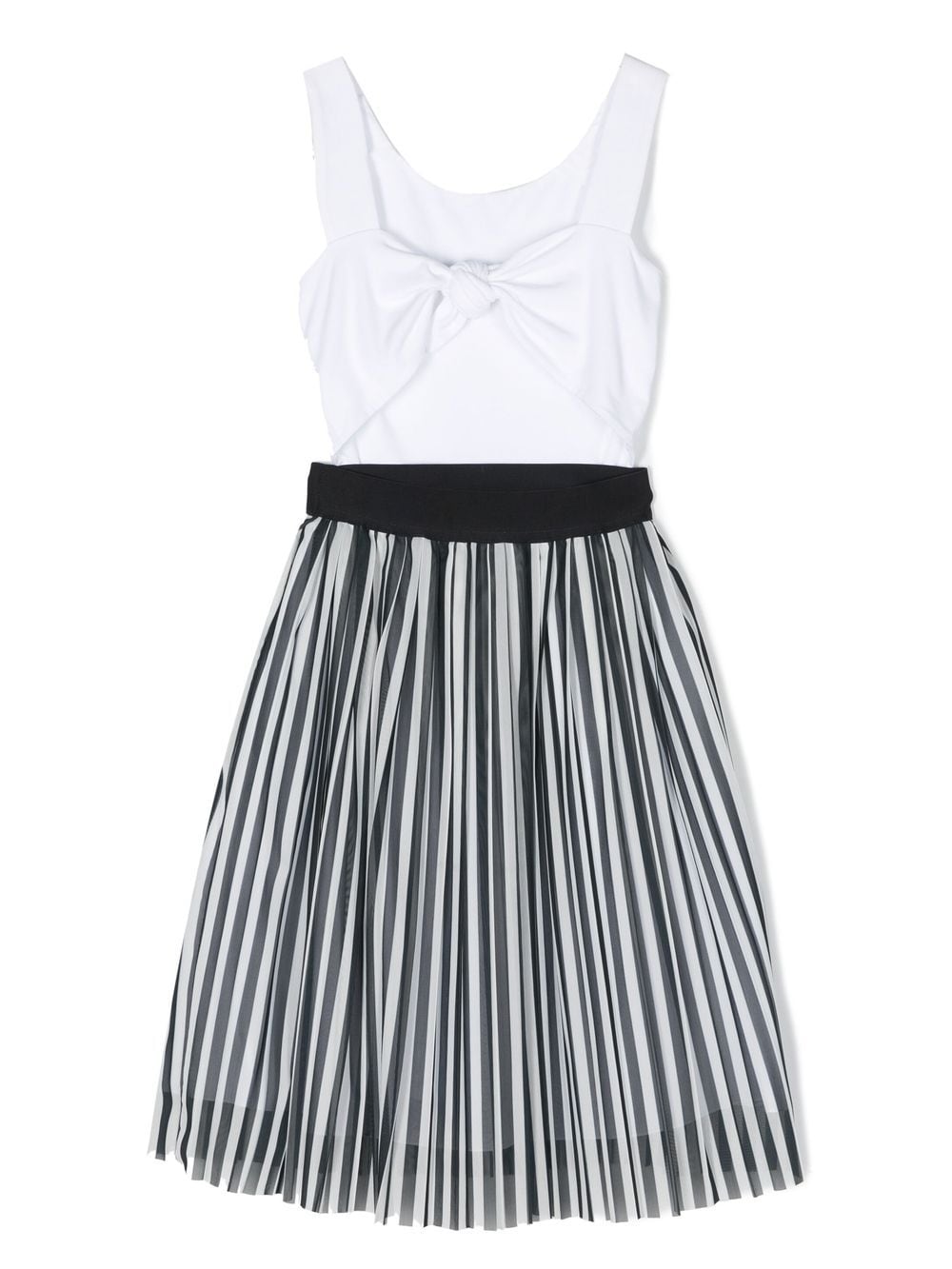 Shop Lapin House Love Stripe-print Sleeveless Dress In White