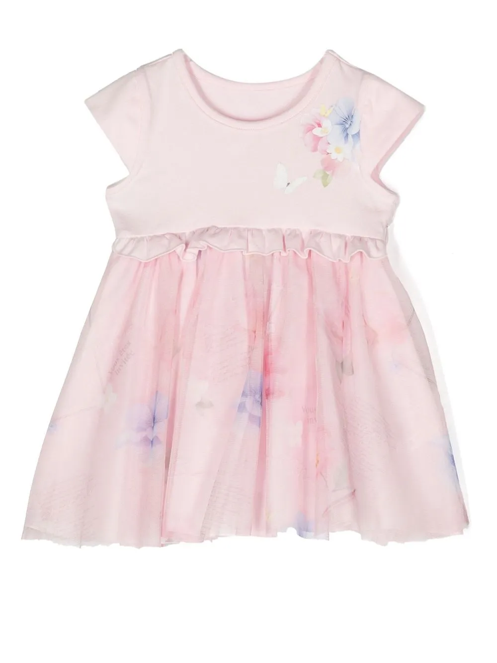 

Lapin House floral-print cap-sleeve dress - Pink