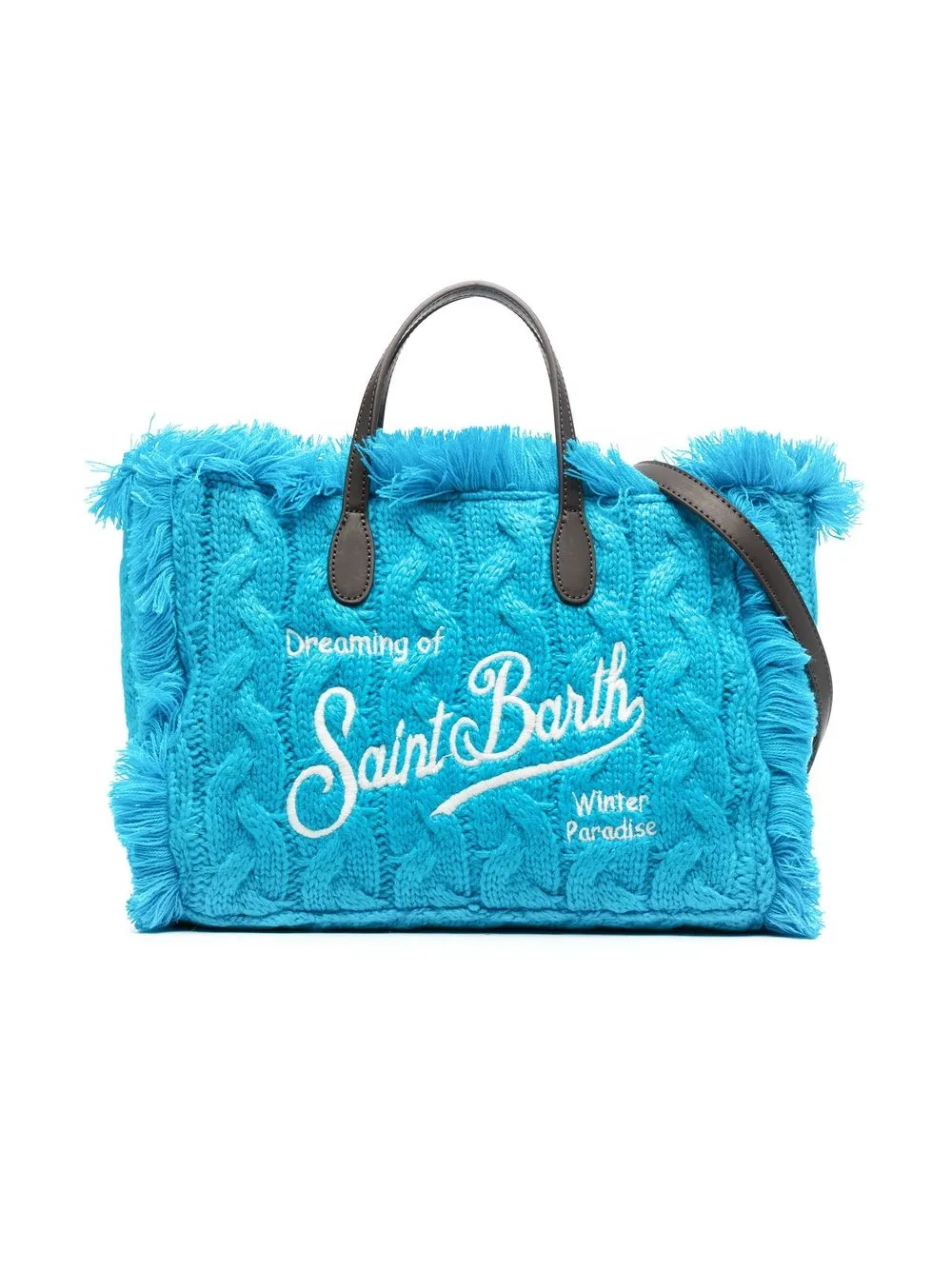 

MC2 Saint Barth Kids Colette cable-knit tote bag - Blue