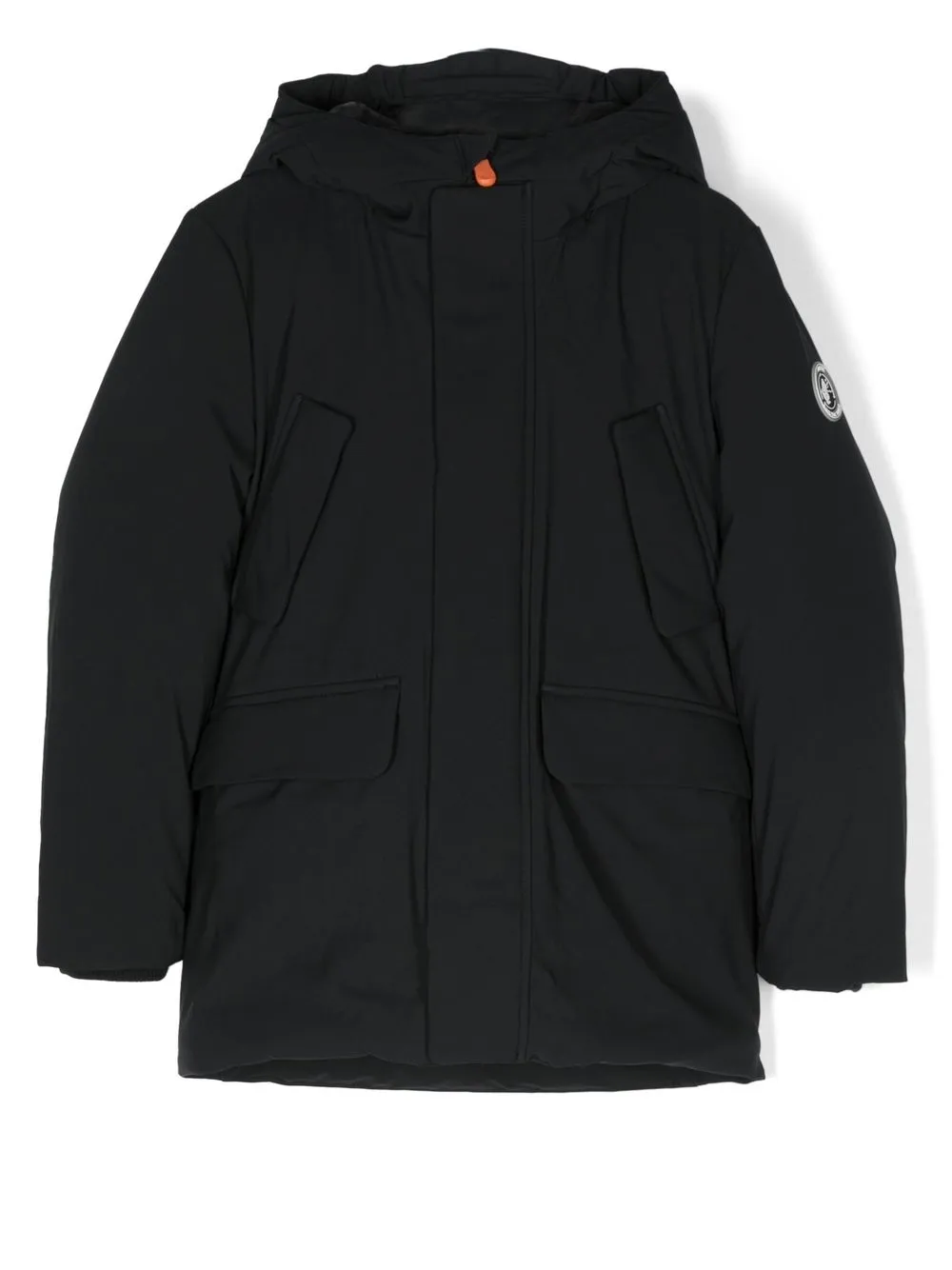 

Save The Duck Kids logo-patch padded coat - Black