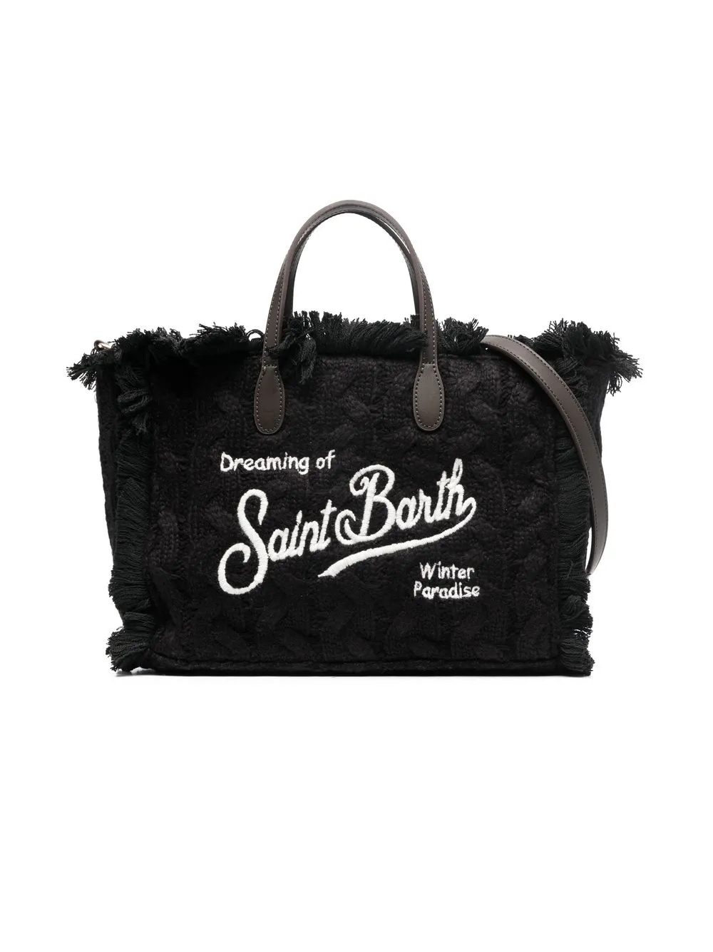 

MC2 Saint Barth Kids Colette cable-knit tote bag - Black