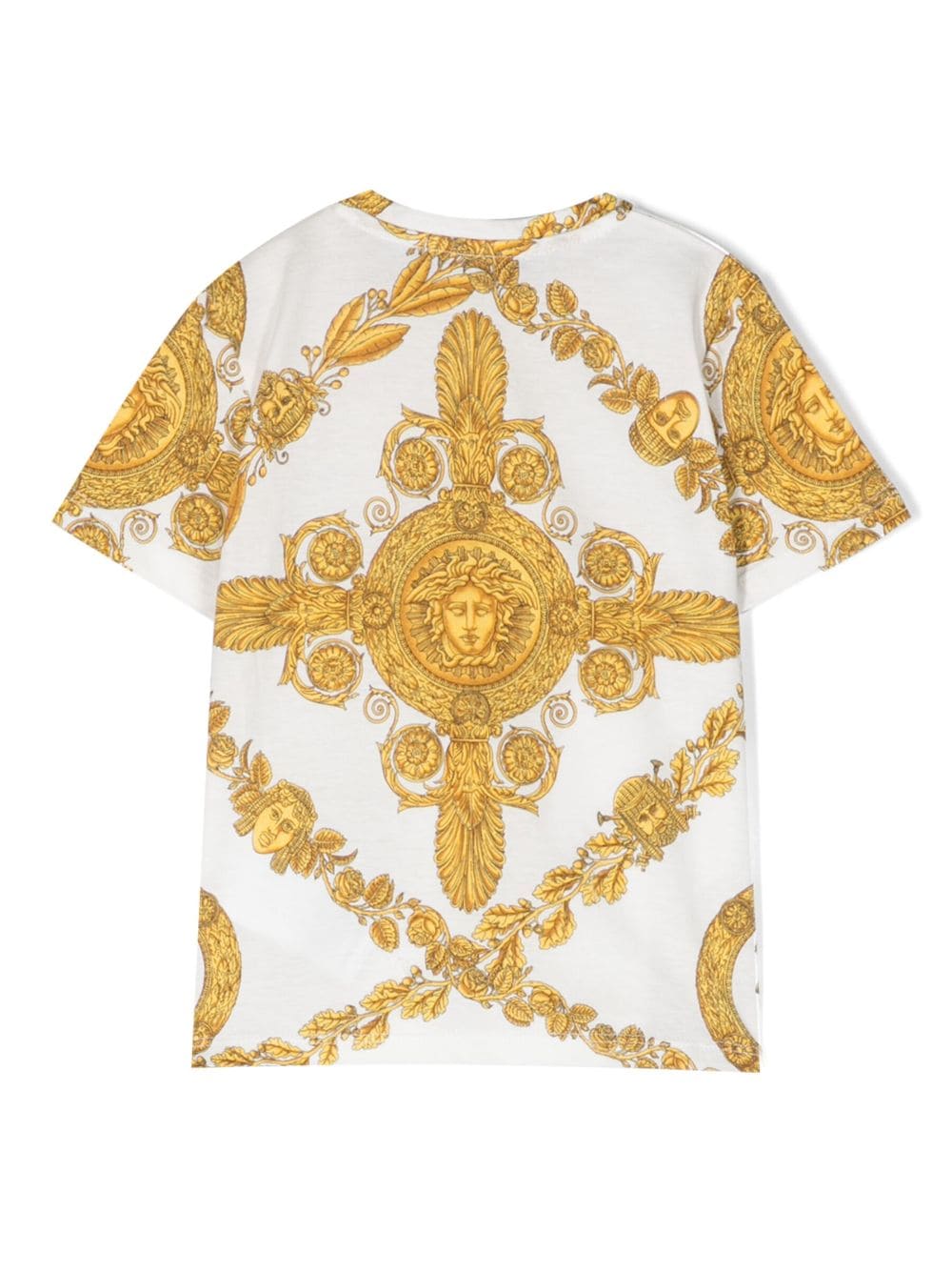 Shop Versace Baroque-pattern Print T-shirt In White