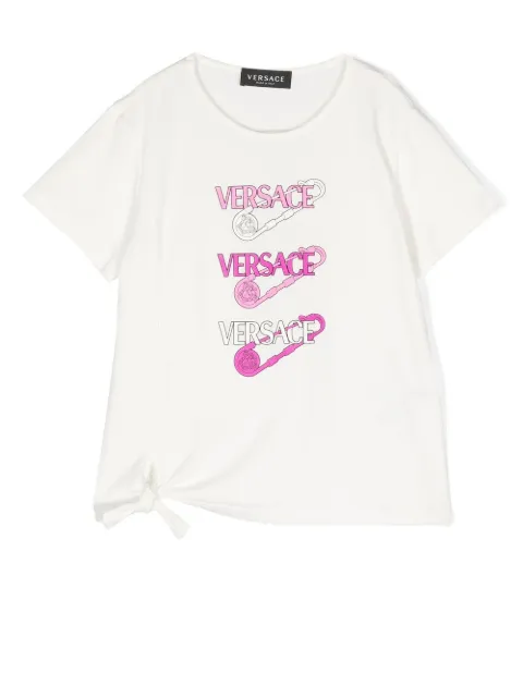 Versace Kids playera con logo estampado