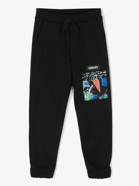 Versace Kids Calça de moletom com aba no bolso