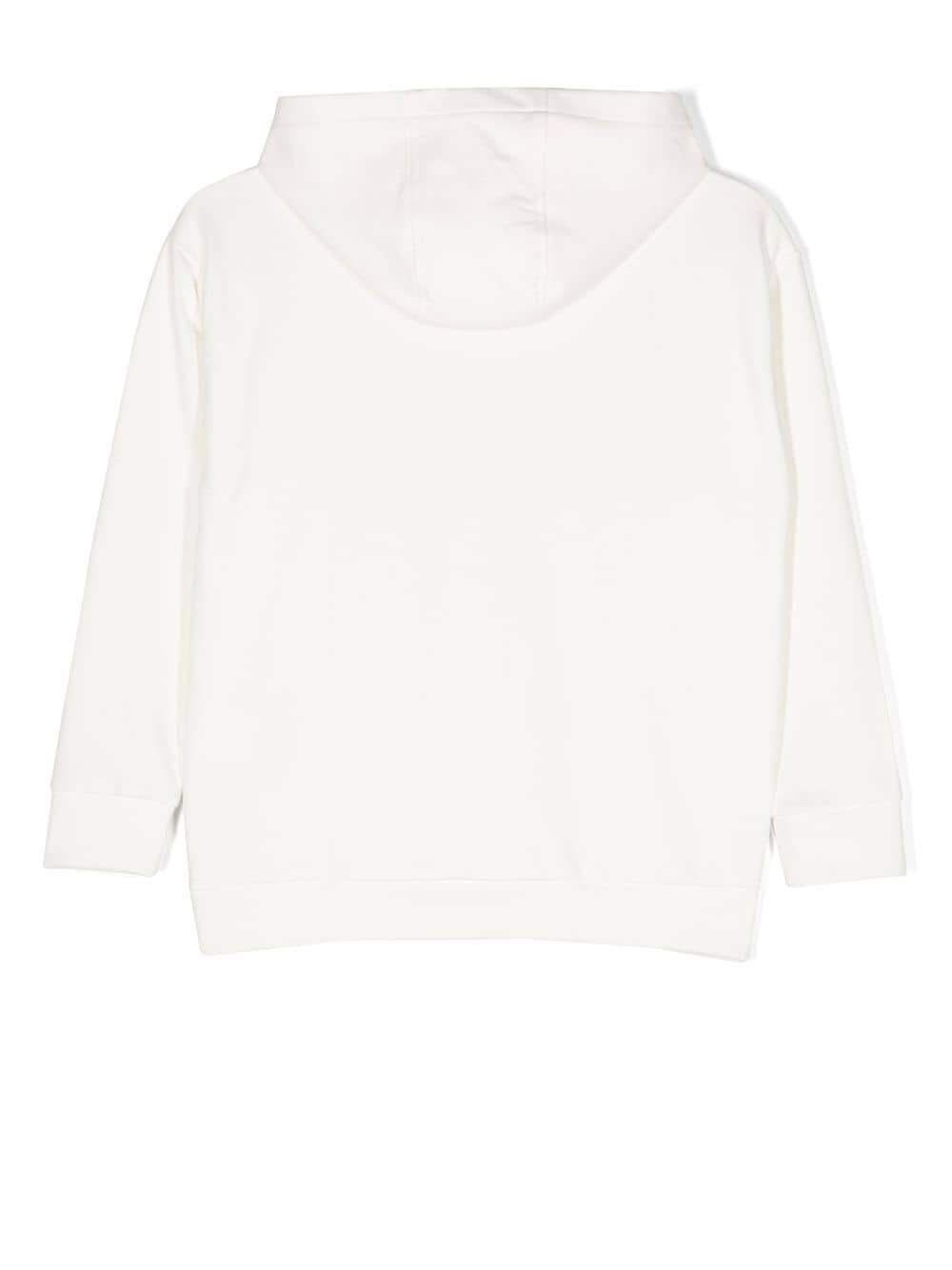 Shop Versace Princess Logo-print Cotton Hoodie In White
