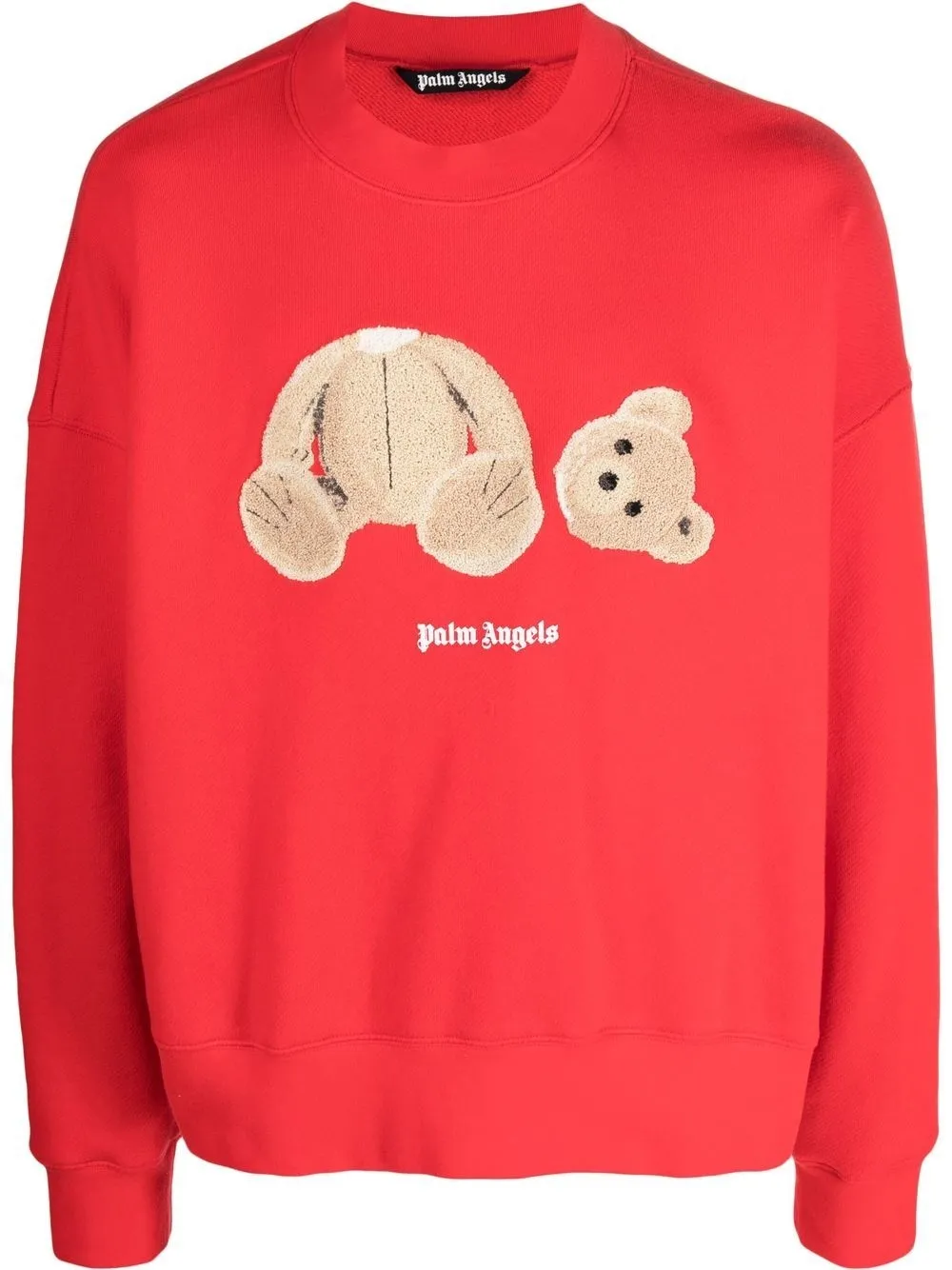 

Palm Angels bear-motif logo print sweatshirt - RED BROWN