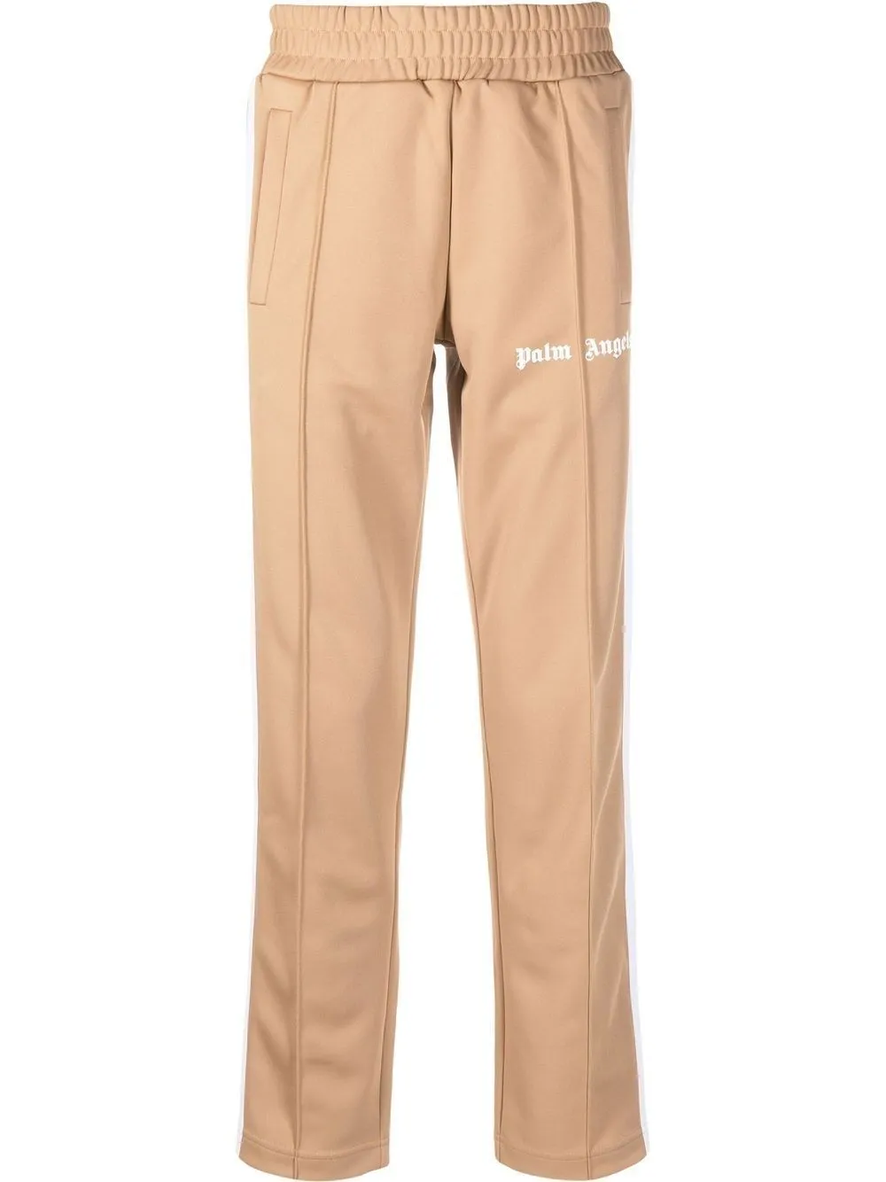 Palm Angels Logo-print Track Pants In Beige White