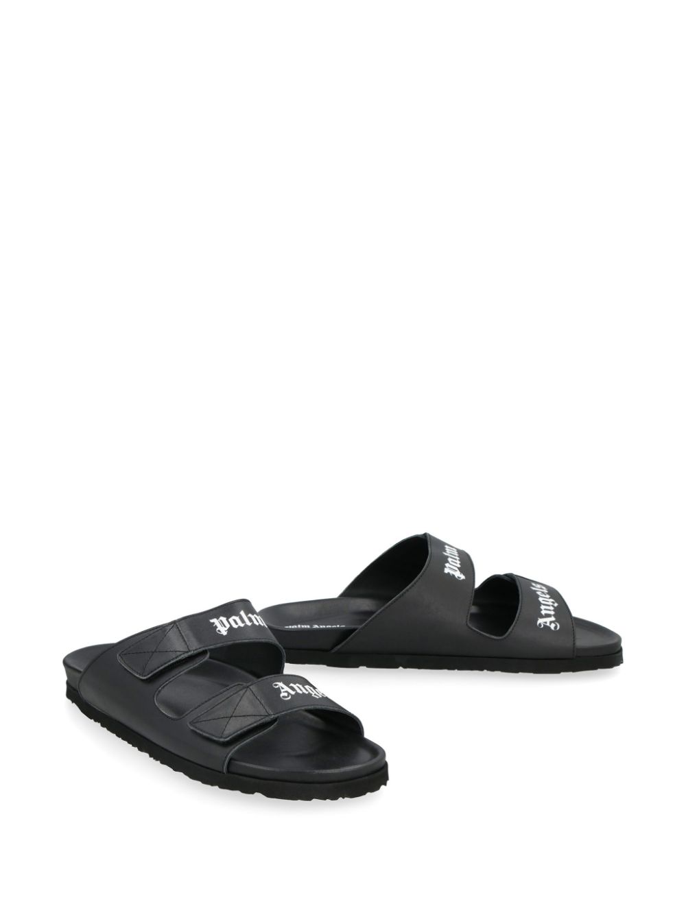 Palm Angels logo-print touch-strap slides - Black