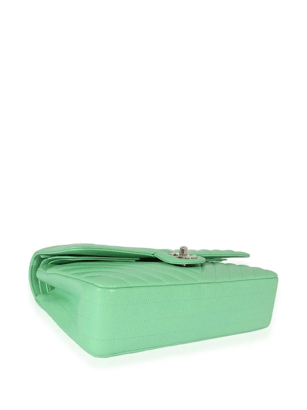 Preowned Chanel Medium Classic Flap Shoulder Bag In Green ModeSens