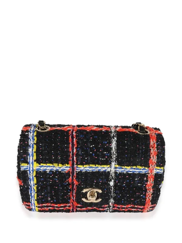 CHANEL Pre-Owned Tweed Double Flap Shoulder Bag - Farfetch