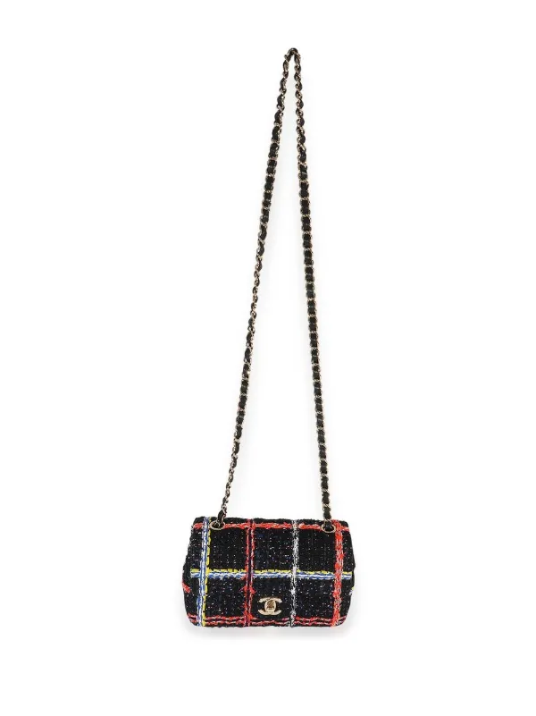 CHANEL Pre-Owned Tweed Double Flap Shoulder Bag - Farfetch