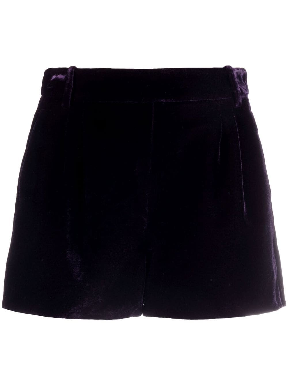 high-waisted velvet shorts