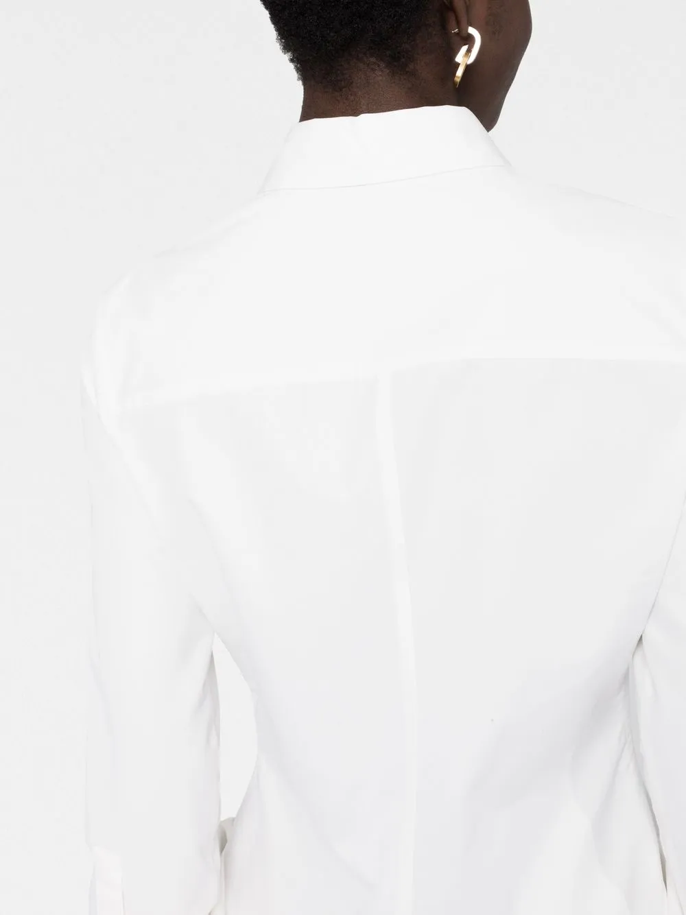 Givenchy Ruffled Peplum-hem Cotton Shirt In White