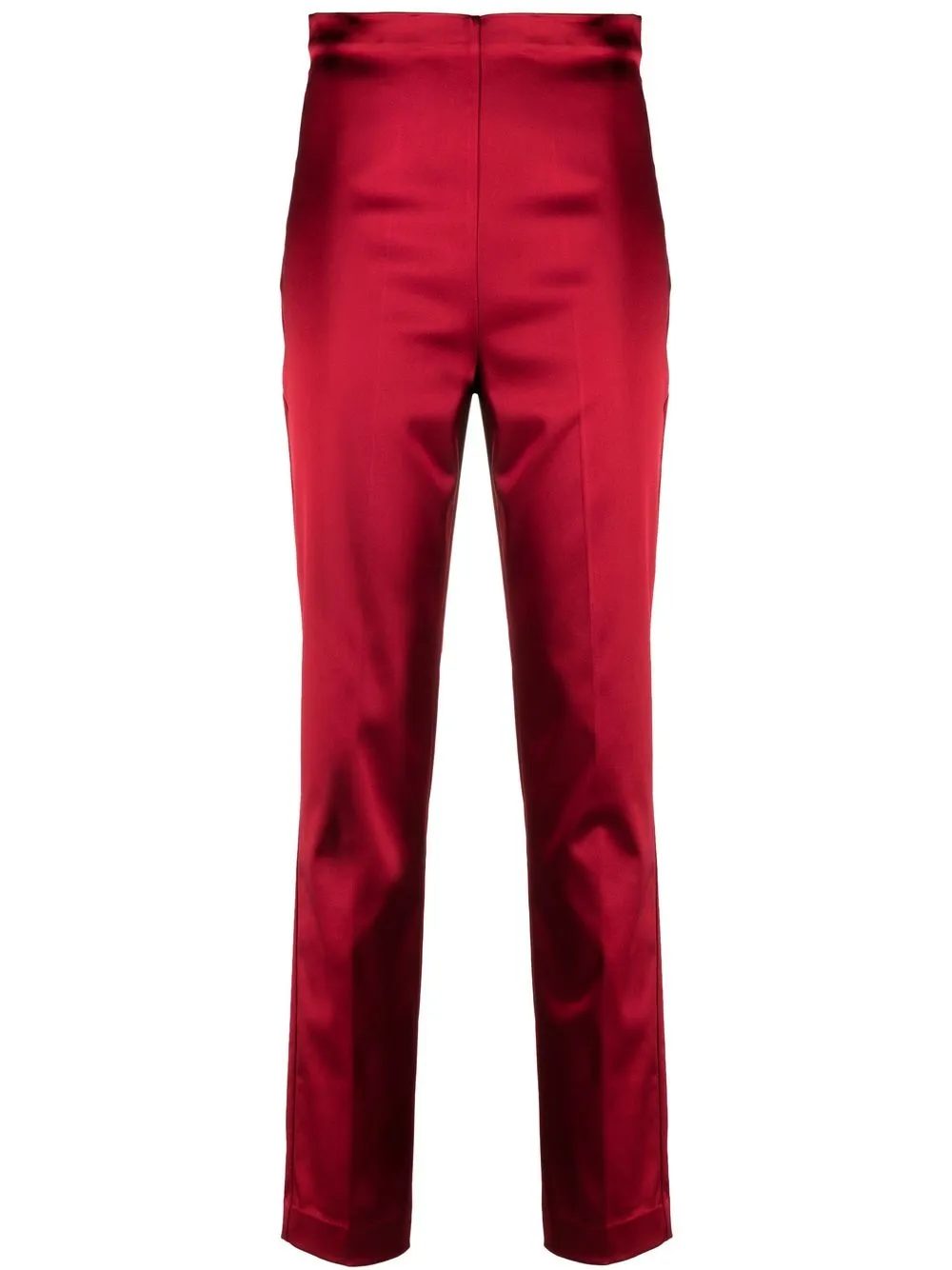 

P.A.R.O.S.H. satin slim-cut trousers - Red