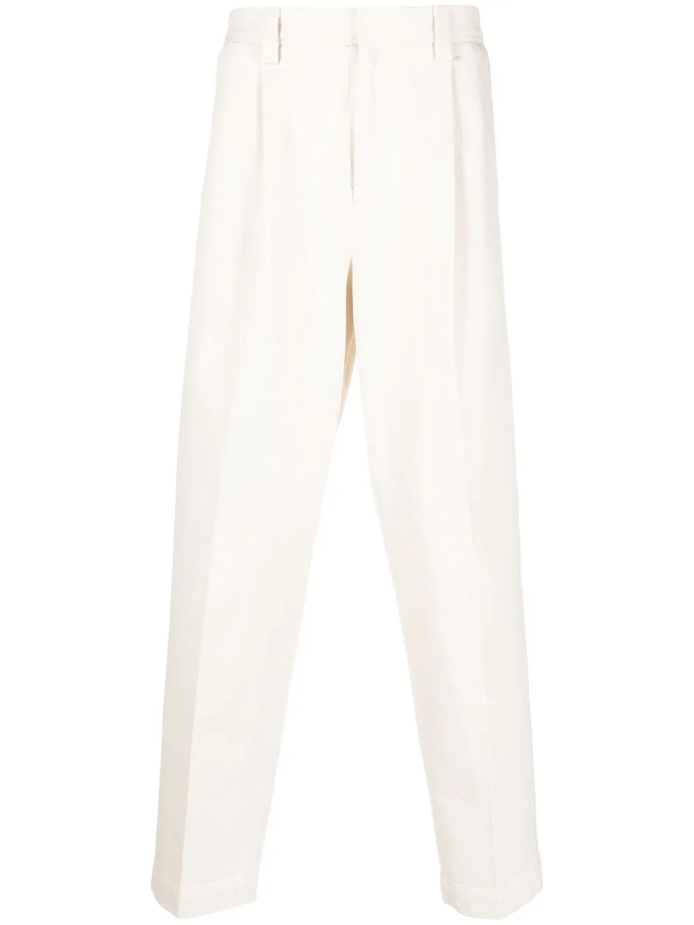 

Zegna tapered leg cotton trousers - White