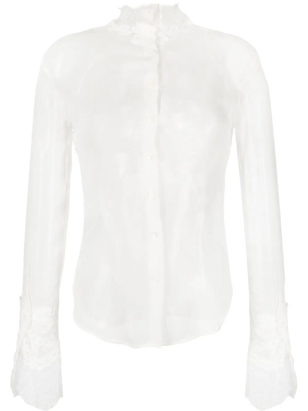 

Ermanno Scervino foral-lace silk-chiffon blouse - White